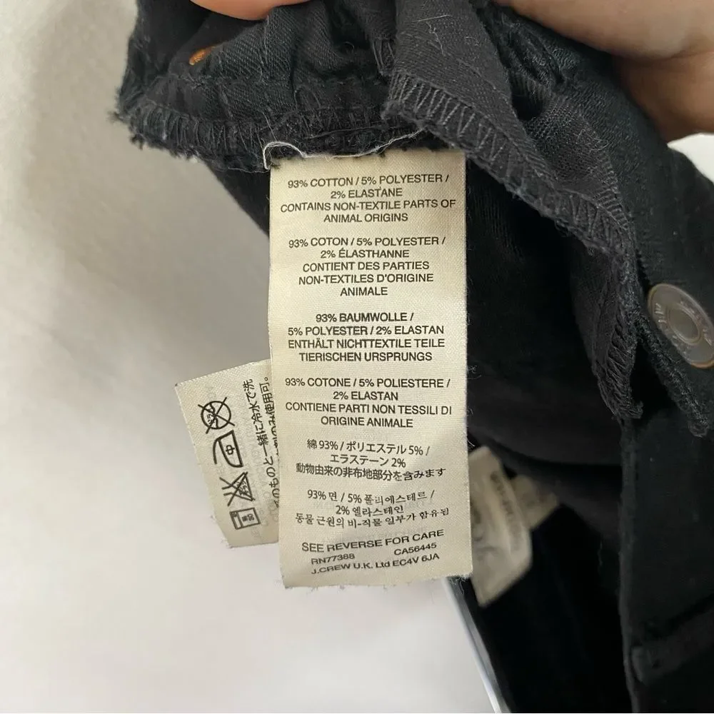J Crew Jeans Women’s 27 Black Toothpick Skinny 5 Pocket Mid Rise B1281‎ Stretch